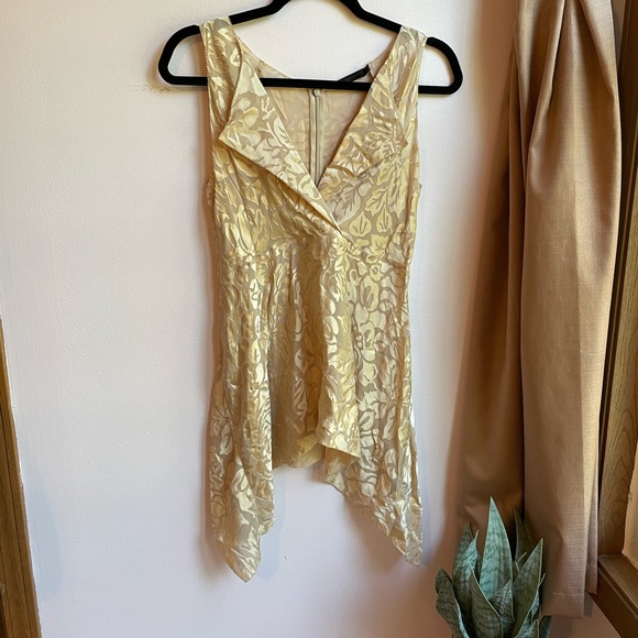 Donna Karan Tops Donna Karan Gold Sheer Top Poshmark